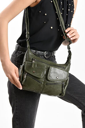 Y.S.Deri Kadın Postacı Çanta 22*13 Cm Vegan Omuz Çantası Suni Deri Çapraz Askılı Bayan Kol Çantası