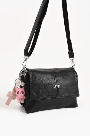 Y.S.Deri Kadın Postacı Çanta 28*18 Cm Vegan Deri Işıklı Aksesuar Charm Çapraz Askılı Omuz Çantası 