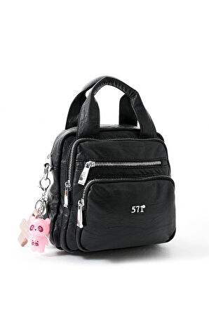 Y.S.Deri Kadın Sırt Çantası 25*23 Cm Vegan Deri İster Sırt İster Omuz Işıklı Aksesuar Çapraz Çanta