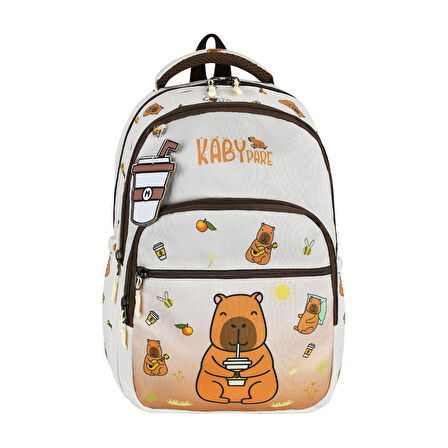 Unisex İlkokul Çantası Caby Para 3'lü Set 40*30 Cm Beslenme Çantası Kalem Kutusu Ortopedik KabyPare
