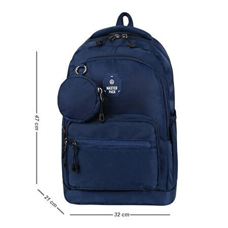 Unisex Lise Sırt Çantası Ortaokul Sırt Çantası 47*32 Cm Cüzdan-Anahtarlık Hediyeli 
