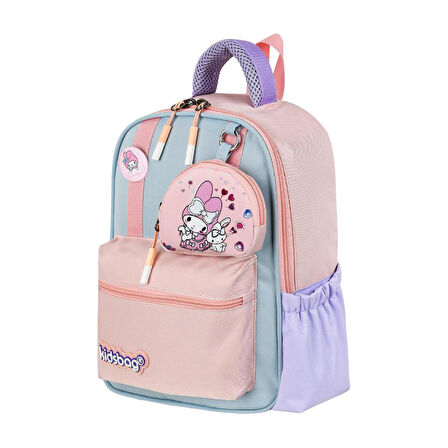 Kız Çocuk Anaokulu Sırt Çantası Melodi-Labubu Kreş Çantası 33*25 Cm Ortopedik Su İtici Kumaş