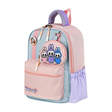 Kız Çocuk Anaokulu Sırt Çantası Melodi-Labubu Kreş Çantası 33*25 Cm Ortopedik Su İtici Kumaş