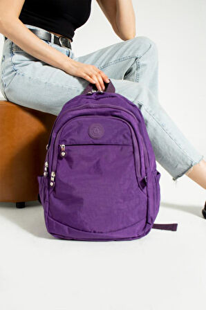 Unisex Okul Çantası Klinkır Kumaş Günlük Sırt Çantası Çok Cepli Hafif Yağmur Geçirmez 38*28 Cm 