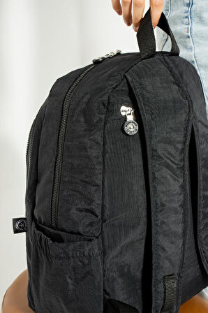 Unisex Okul Çantası Klinkır Kumaş Günlük Sırt Çantası Çok Cepli Hafif Yağmur Geçirmez 38*28 Cm 