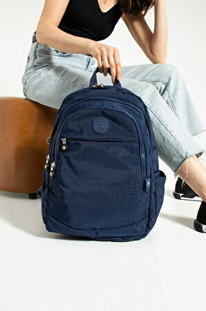 Unisex Okul Çantası Klinkır Kumaş Günlük Sırt Çantası Çok Cepli Hafif Yağmur Geçirmez 38*28 Cm 