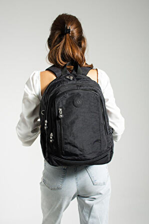 Unisex Okul Çantası Klinkır Kumaş Günlük Sırt Çantası 40*30 Cm Çok Cepli Hafif Yağmur Geçirmez 