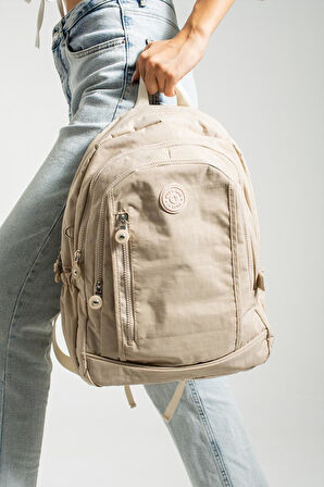 Unisex Okul Çantası Klinkır Kumaş Günlük Sırt Çantası 40*30 Cm Çok Cepli Hafif Yağmur Geçirmez 