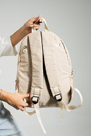 Unisex Okul Çantası Klinkır Kumaş Günlük Sırt Çantası 40*30 Cm Çok Cepli Hafif Yağmur Geçirmez 