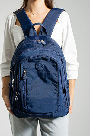 Unisex Okul Çantası Klinkır Kumaş Günlük Sırt Çantası 40*30 Cm Çok Cepli Hafif Yağmur Geçirmez 