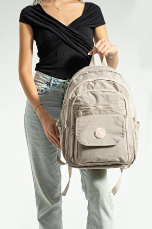Unisex Okul Çantası Su İtici Hafif Klinkır Kumaş Günlük Sırt Çantası 40*30 Cm Çok Cepli