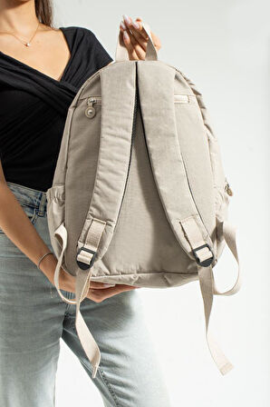 Unisex Okul Çantası Su İtici Hafif Klinkır Kumaş Günlük Sırt Çantası 40*30 Cm Çok Cepli