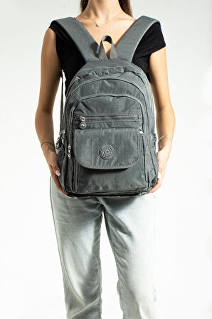 Unisex Okul Çantası Su İtici Hafif Klinkır Kumaş Günlük Sırt Çantası 40*30 Cm Çok Cepli