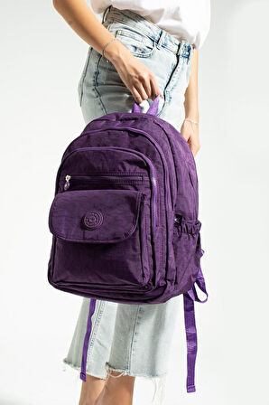 Unisex Okul Çantası Su İtici Hafif Klinkır Kumaş Günlük Sırt Çantası 40*30 Cm Çok Cepli