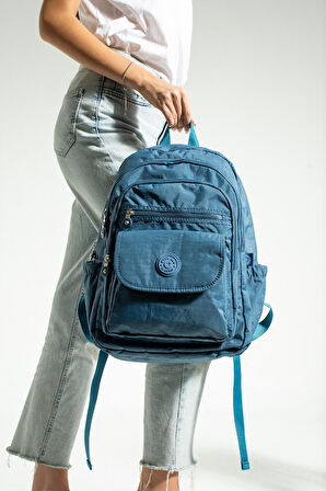 Unisex Okul Çantası Su İtici Hafif Klinkır Kumaş Günlük Sırt Çantası 40*30 Cm Çok Cepli