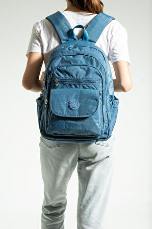 Unisex Okul Çantası Su İtici Hafif Klinkır Kumaş Günlük Sırt Çantası 40*30 Cm Çok Cepli