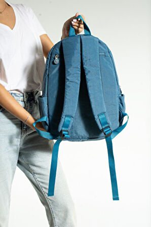 Unisex Okul Çantası Su İtici Hafif Klinkır Kumaş Günlük Sırt Çantası 40*30 Cm Çok Cepli