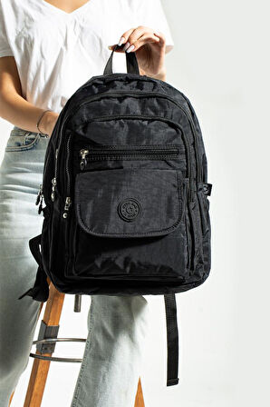 Unisex Okul Çantası Su İtici Hafif Klinkır Kumaş Günlük Sırt Çantası 40*30 Cm Çok Cepli