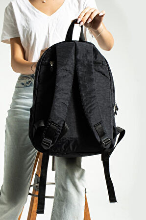 Unisex Okul Çantası Su İtici Hafif Klinkır Kumaş Günlük Sırt Çantası 40*30 Cm Çok Cepli