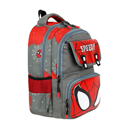 Speedy İlkokul Çantası 3'lü Set 40*30 Cm Beslenme Çantası Kalem Kutusu Ortopedik Örümcek Adam