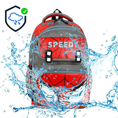 Speedy İlkokul Çantası 3'lü Set 40*30 Cm Beslenme Çantası Kalem Kutusu Ortopedik Örümcek Adam