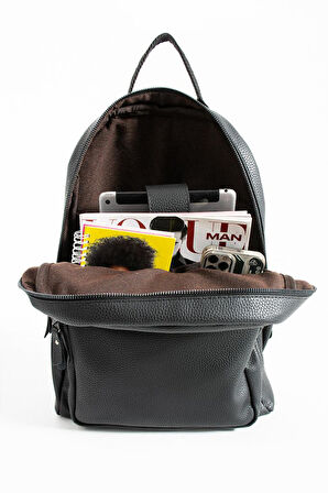 Unisex Sırt Çantası 38*24 Cm Suni Deri Laptop Bölmeli Business Evrak Çantası Mega Bag