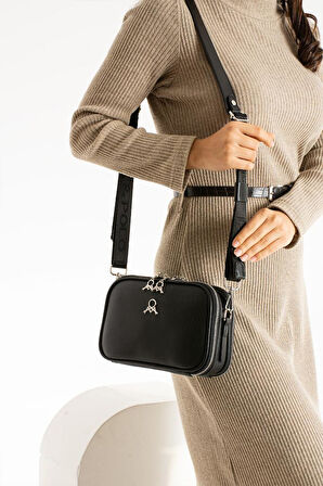 Çapraz Askılı Kadın Omuz Çantası 25*15 Cm Vegan Deri Mega Bag Postacı Çanta Suni Deri 