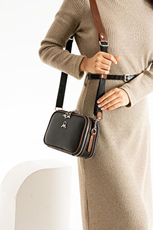 Çapraz Askılı Kadın Omuz Çantası 25*15 Cm Vegan Deri Mega Bag Postacı Çanta Suni Deri 