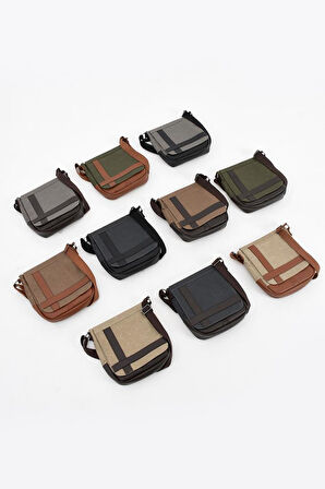 Kanvas Kumaş Tablet Çantası Erkek Postacı Çanta 27*23 Cm Çapraz Askılı Omuz Çantası 