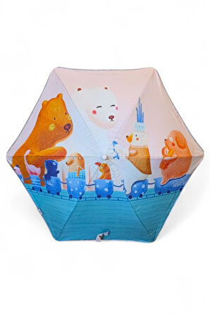 Kız Çocuk Baston Şemsiye Reflektörlü Karakter Desenli Boyu 70 Cm Çapı 80 Cm 6 Telli İsim Etiketli