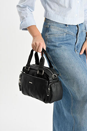 Suni Deri Kadın Omuz Çantası 25*17 Cm Çapraz Askılı Postacı Çanta Mega Bag Vegan Deri Kol Çantası