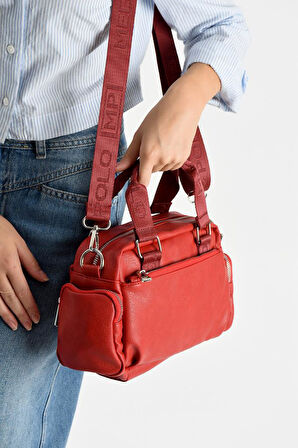 Suni Deri Kadın Omuz Çantası 25*17 Cm Çapraz Askılı Postacı Çanta Mega Bag Vegan Deri Kol Çantası