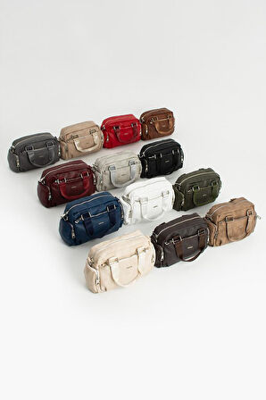 Suni Deri Kadın Omuz Çantası 25*17 Cm Çapraz Askılı Postacı Çanta Mega Bag Vegan Deri Kol Çantası