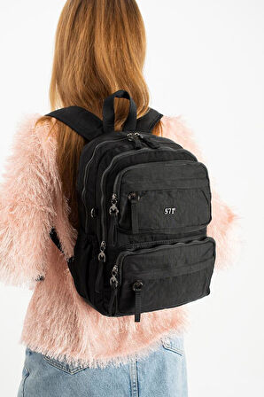 Kadın Sırt Çantası Ultra Hafif Poliamid Kumaş Su Geçirmez Çok Cepli Günlük Sırt Çantası 35*25 Cm 