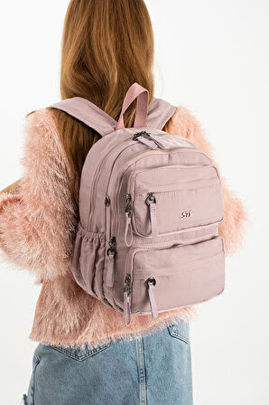 Kadın Sırt Çantası Ultra Hafif Poliamid Kumaş Su Geçirmez Çok Cepli Günlük Sırt Çantası 35*25 Cm 