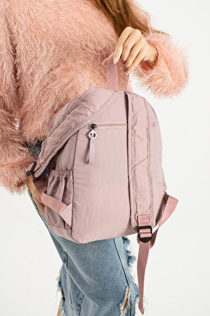 Kadın Sırt Çantası Ultra Hafif Poliamid Kumaş Su Geçirmez Çok Cepli Günlük Sırt Çantası 35*25 Cm 