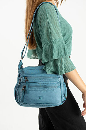 Kadın Postacı Çanta 26*21 Cm Hafif Poliamid Su İtici Yumuşak Kumaş Çapraz Askılı Omuz Çantası