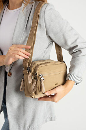 Kadın Postacı Çanta 24*16 Cm Hafif Poliamid Su İtici Yumuşak Kumaş Çapraz Askılı Omuz Çantası