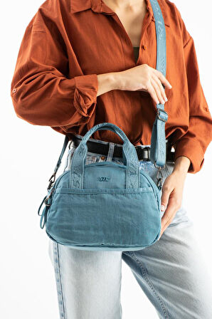 Kadın Omuz Çantası Elde Tutmalı Çapraz Askılı Postacı Kadın Çantası 20*27 Cm Astarlı Hafif Kumaş 