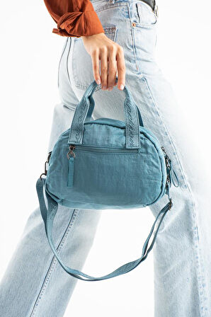 Kadın Omuz Çantası Elde Tutmalı Çapraz Askılı Postacı Kadın Çantası 20*27 Cm Astarlı Hafif Kumaş 