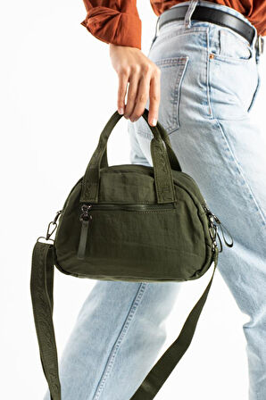 Kadın Omuz Çantası Elde Tutmalı Çapraz Askılı Postacı Kadın Çantası 20*27 Cm Astarlı Hafif Kumaş 