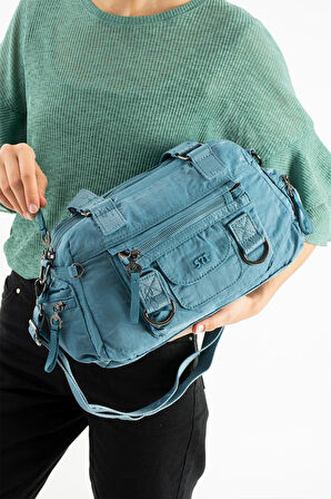 Kadın Omuz Çantası Çapraz Askılı Postacı Kadın Çantası 21*31 Cm Poliamid Hafif Kumaş Kol Çantası