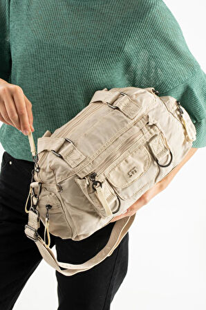 Kadın Omuz Çantası Çapraz Askılı Postacı Kadın Çantası 21*31 Cm Poliamid Hafif Kumaş Kol Çantası