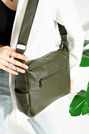 Y.S.Deri Kadın Postacı Çanta Çok Cepli 30*20 Cm Vegan Deri kadin Çapraz Askılı Omuz Çantası