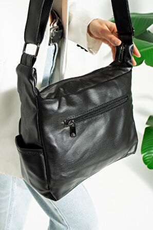 Y.S.Deri Kadın Postacı Çanta Çok Cepli 30*20 Cm Vegan Deri kadin Çapraz Askılı Omuz Çantası