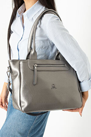 Suni Deri Kadın Omuz Çantası 35*28 Cm Çapraz Askılı Postacı Çanta Çok Cepli Vegan Deri Kol Çantası