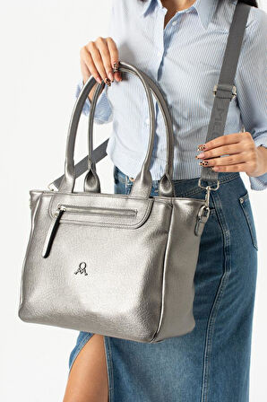 Suni Deri Kadın Omuz Çantası 35*28 Cm Çapraz Askılı Postacı Çanta Çok Cepli Vegan Deri Kol Çantası