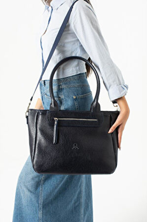 Suni Deri Kadın Omuz Çantası 35*28 Cm Çapraz Askılı Postacı Çanta Çok Cepli Vegan Deri Kol Çantası