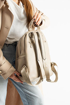 Vegan Deri Kadın Sırt Çantası 35*25 Cm Yağmur İtici Kumaş Mega Bag Günlük Kullanıma Uygun