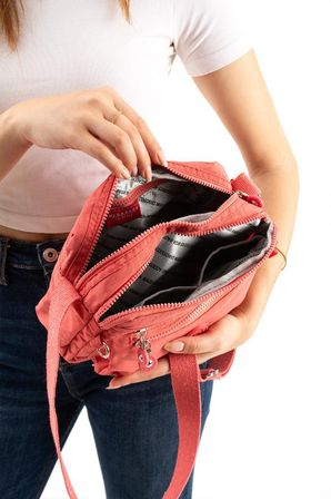 Kadın Postacı Çanta Hafif Klinkır Kumaş Çok Cepli Çapraz Askılı Omuz Çantası 24*16 Cm Günlük Çanta